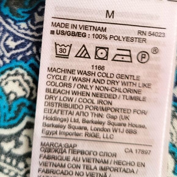 EC GAP TEAL BOHO FLOWY BLOUSE SZ. M - Picture 4 of 5